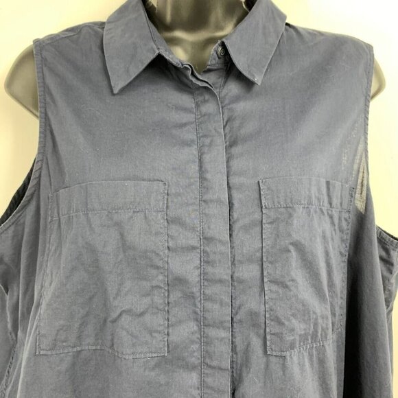 HD in Paris Anthropologie Women's Sleeveless Button Up Tunic Shirt Size 12 - Picture 3 of 15